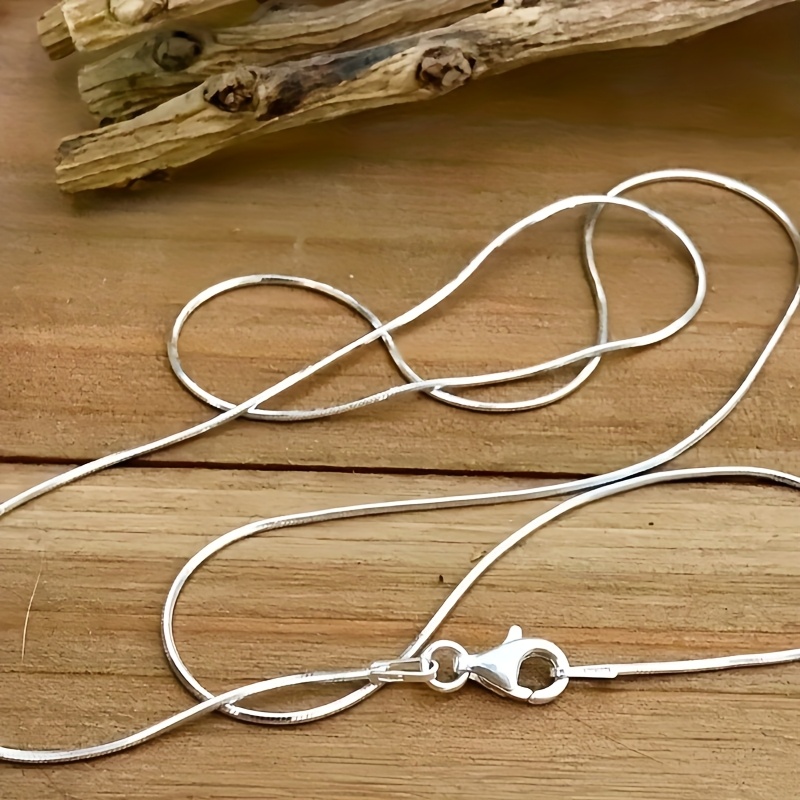2pcs Anti-Allergy Silver Plated Snake Bone Chain Necklace Set